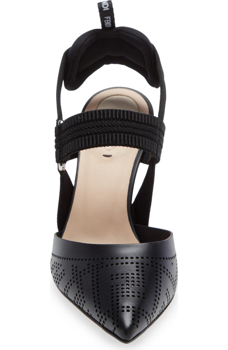 Fendi Colibri FF Perforated Pointed Toe Pump, Alternate, color,