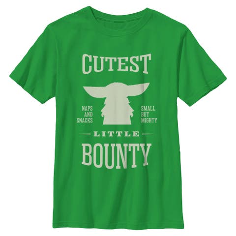 Boy's Star Wars The Mandalorian and Grogu Cutest Little Bounty  Graphic T-Shirt