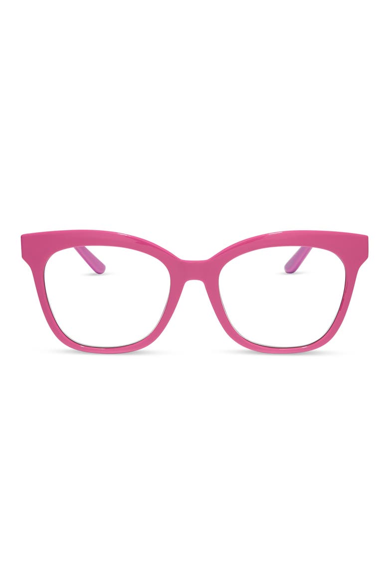 Willa 52mm Square Blue Light Blocking Glasses, Main, color, BUBBLEGUM PINK