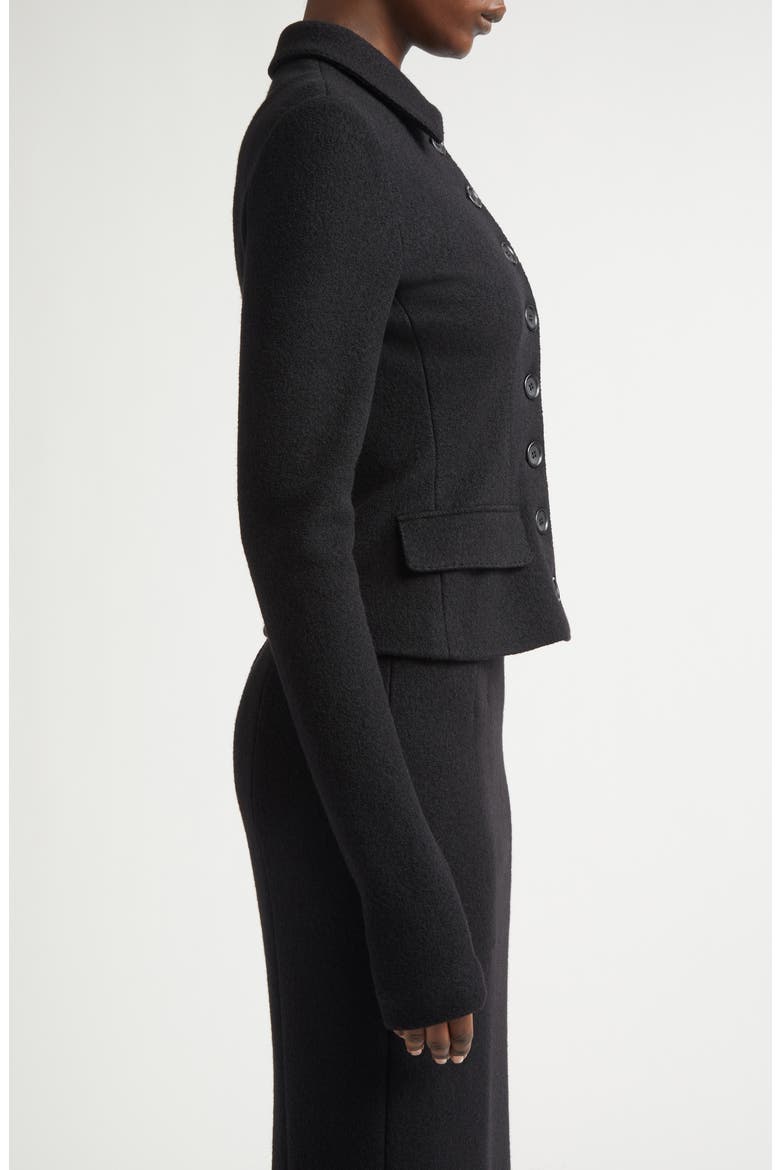 Boiled Wool Fitted Jacket, Alternate, color, NERO