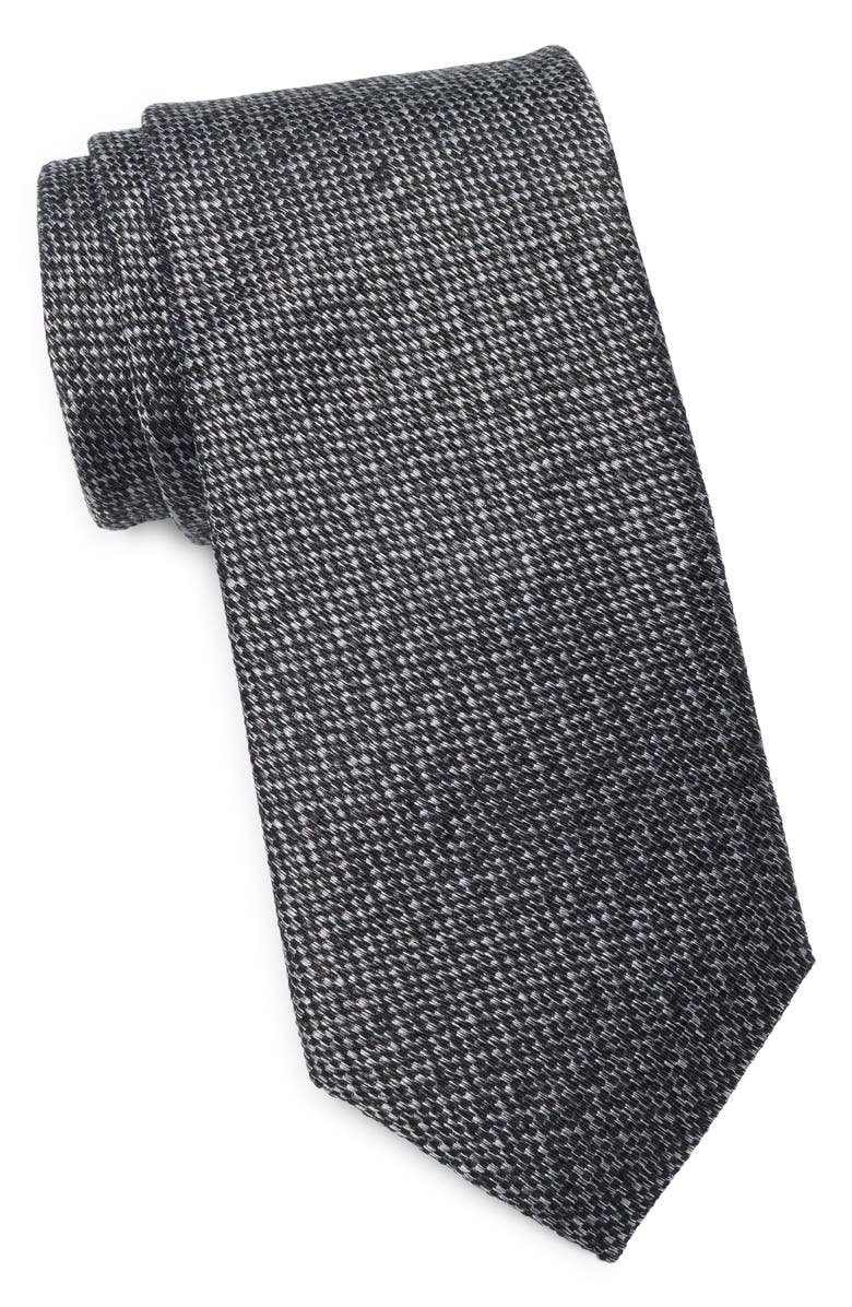 Nordstrom Jamis Mélange Silk Tie, Main, color, Black
