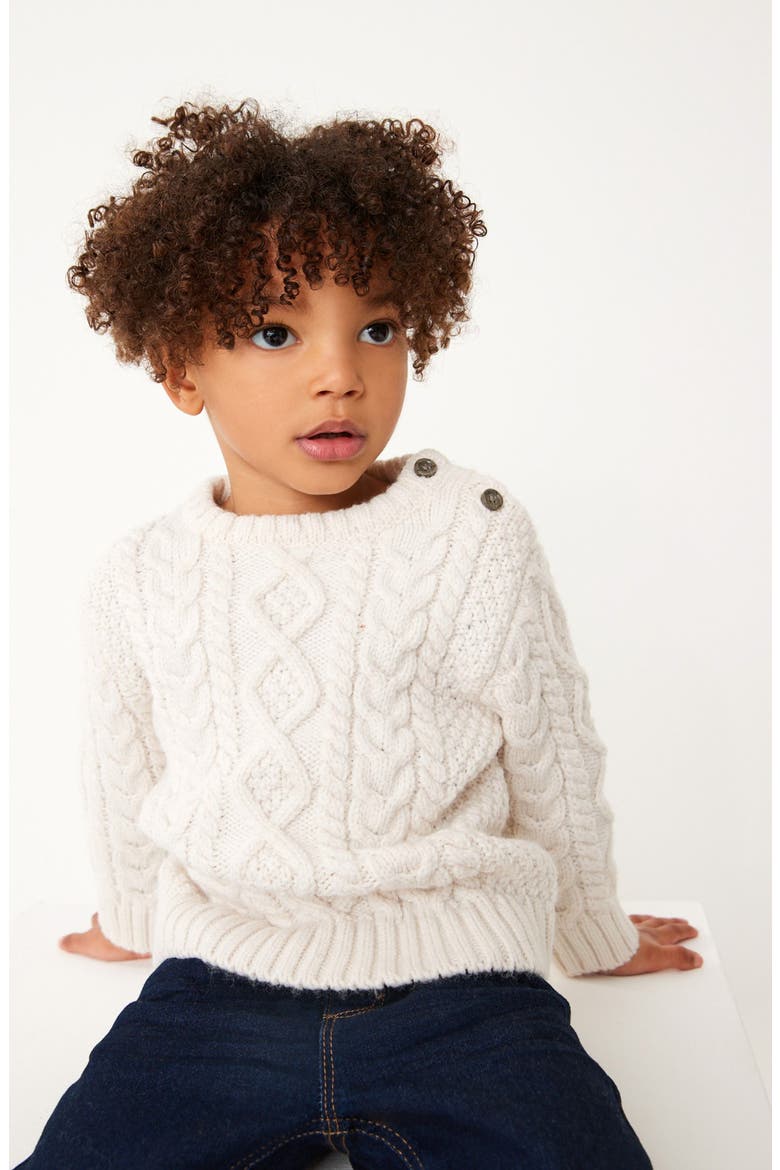 Kids' Cable Sweater, Alternate, color, ECRU