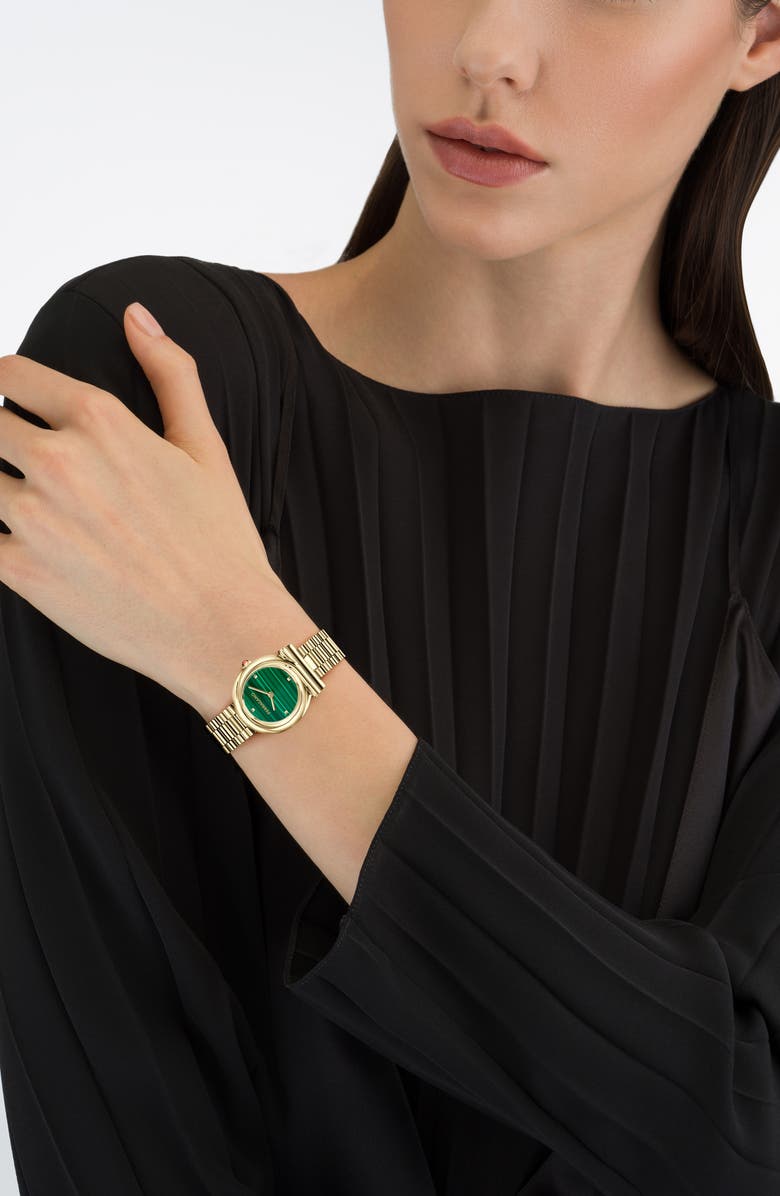 FERRAGAMO Gancini Twisted Bracelet Watch, 28mm, Alternate, color, Ip Yellow Gold