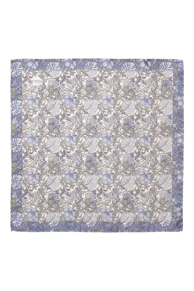 Light Blue Tropical Oxford Silk Pocket Square, Alternate, color, LIGHT BLUE