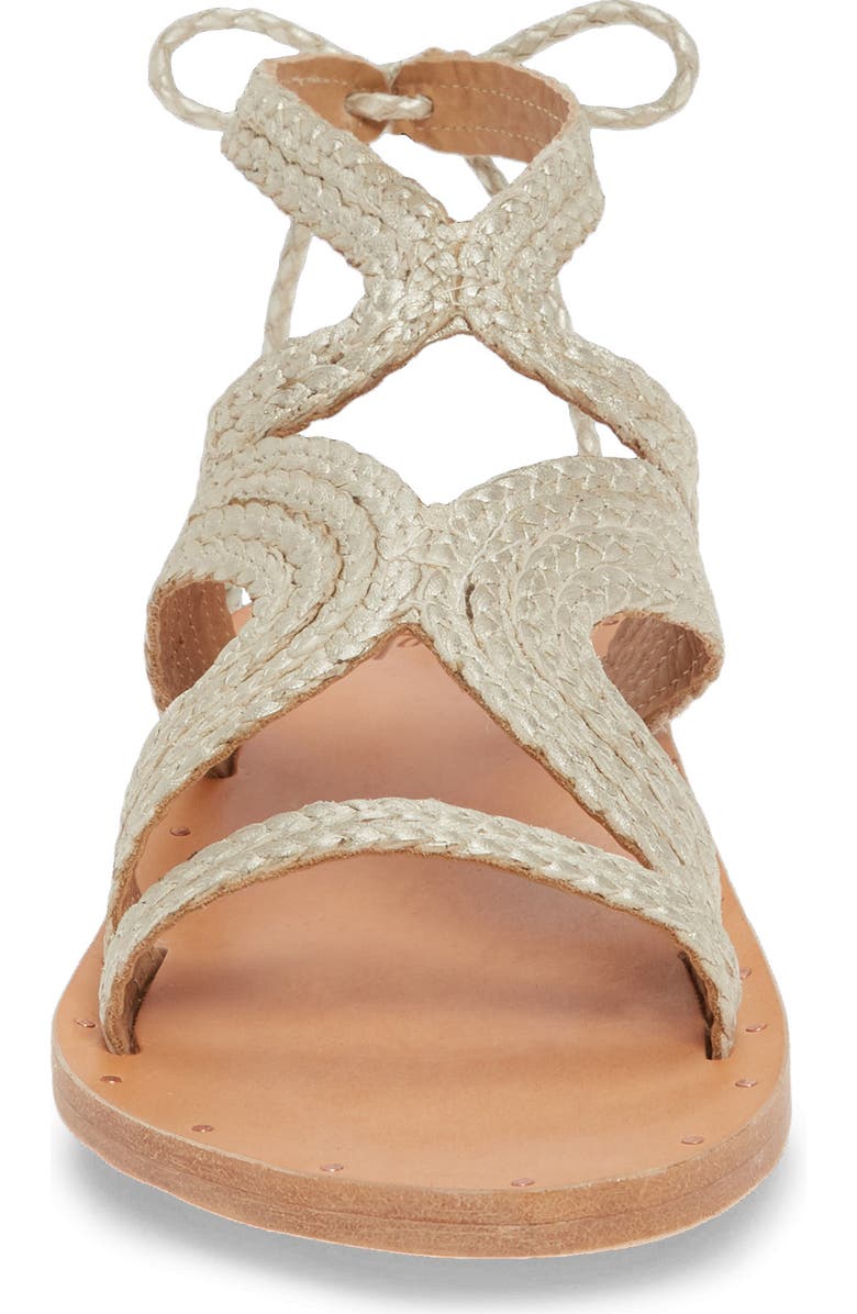 Beek Cuckoo Ankle Tie Sandal, Alternate, color, Platinum/Natural