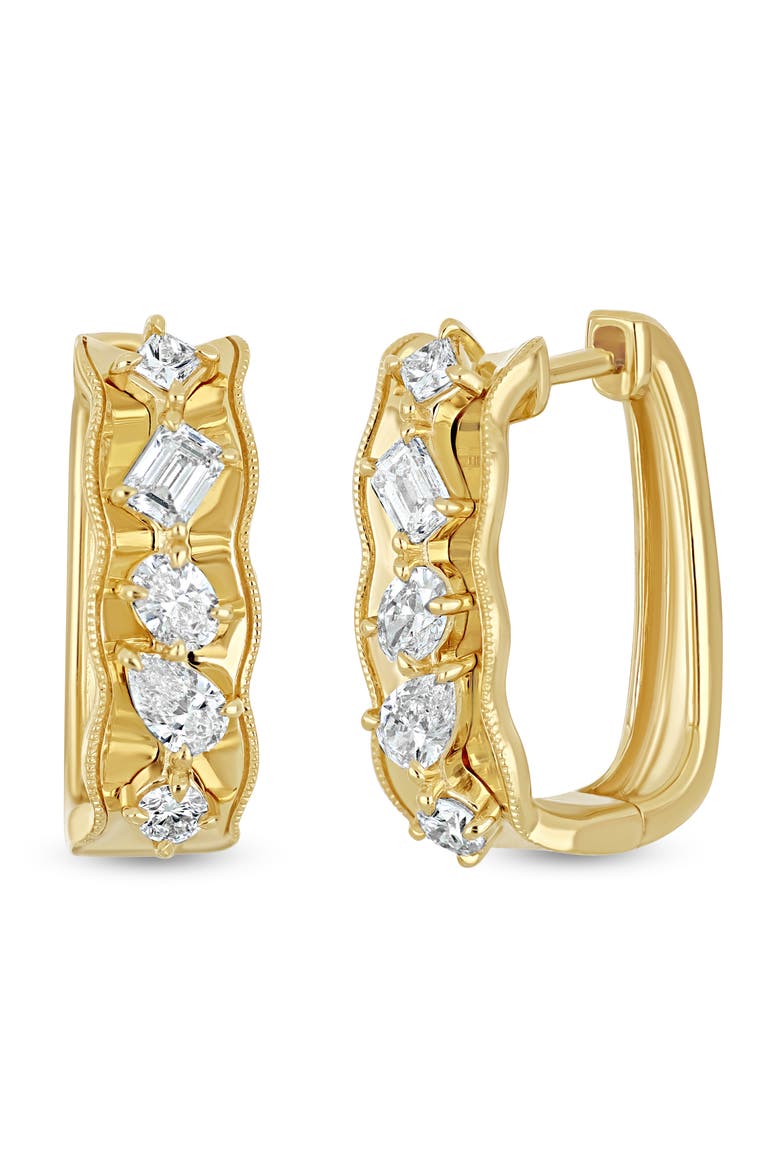 Kiera 18K Gold Diamond Hoop Earrings, Main, color, 18K YELLOW GOLD