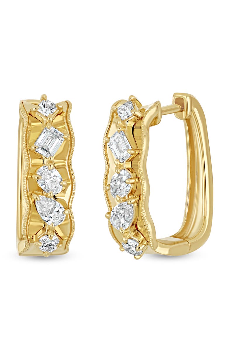 Bony Levy Kiera 18K Gold Diamond Hoop Earrings, Main, color, 