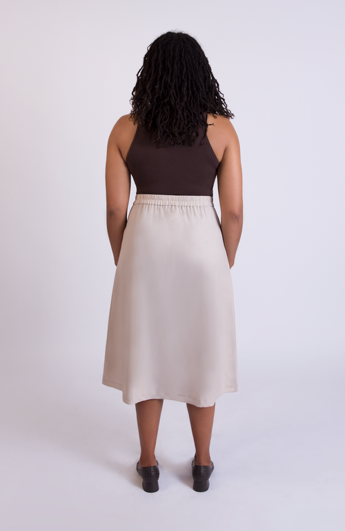 Aam The Label The Wool Midi Skirt In White