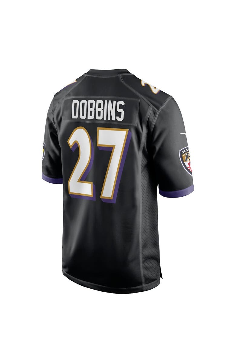 Nike Men's Nike J.K. Dobbins Black Baltimore Ravens Game Jersey, Alternate, color, 