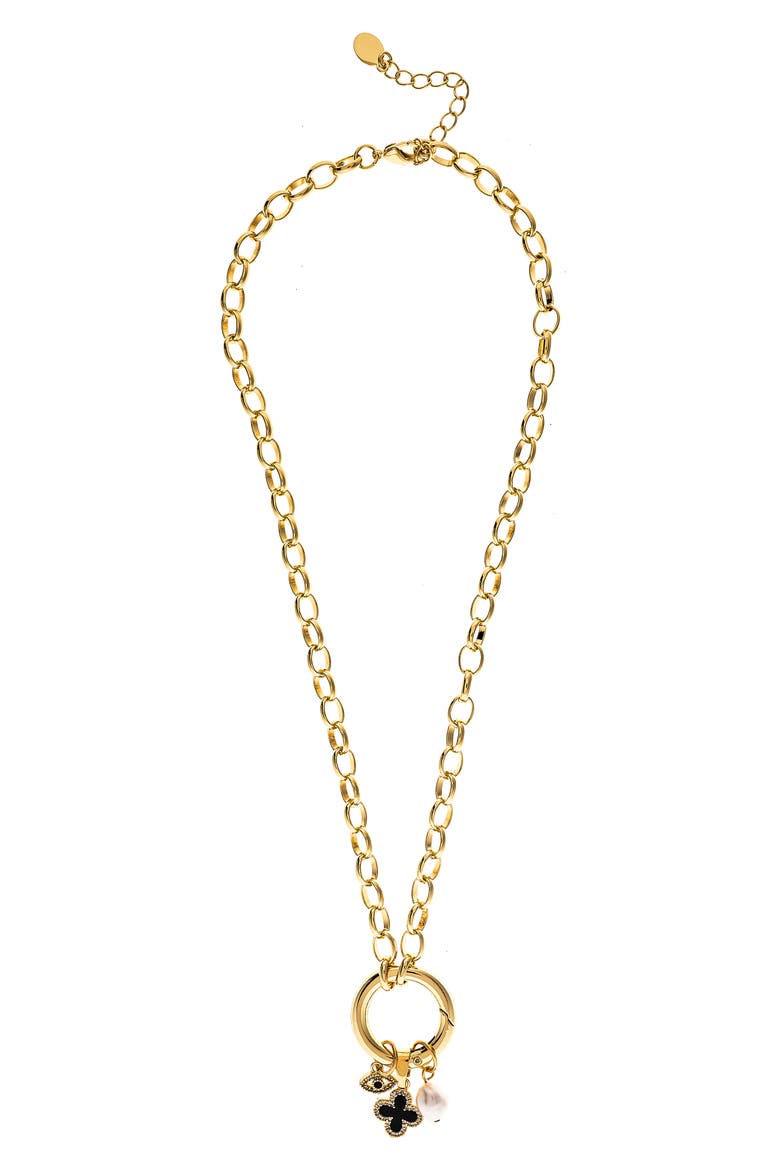 Assorted Charm Pendant Necklace, Main, color, ONYX