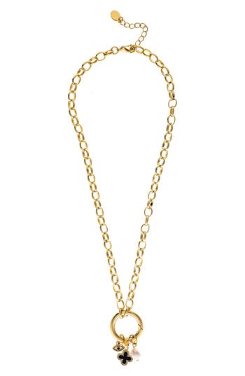 Rivka Friedman Assorted Charm Pendant Necklace In Black