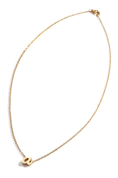 Mint & Lily Tiny Script Initial Necklace In Gold