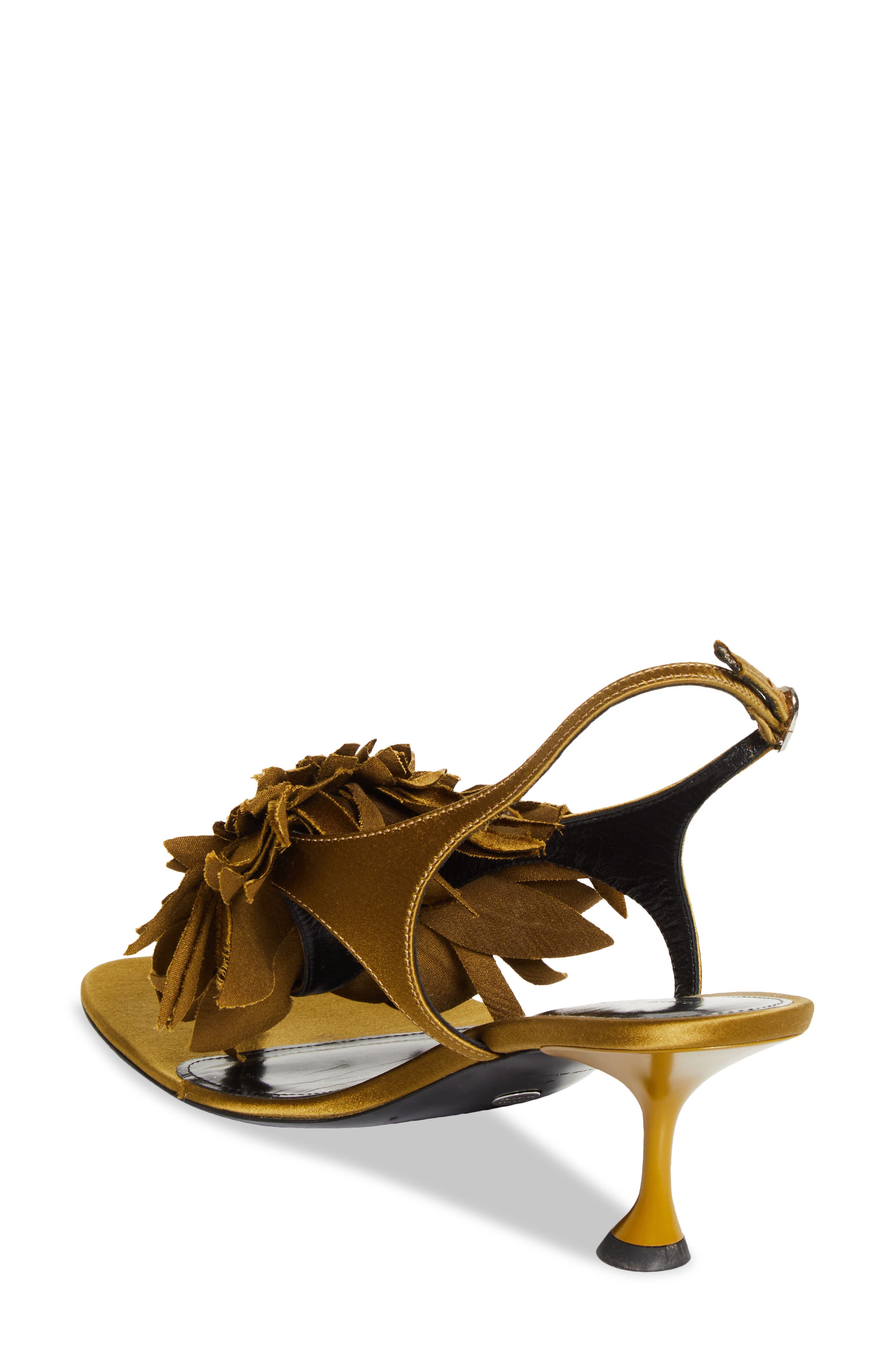 Proenza Schouler Satin Flower Sandal, Alternate, color, Pistachio