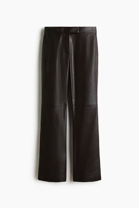 Coated Bootcut Trousers