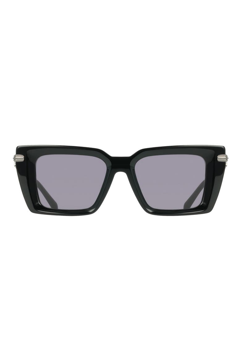 52mm Rectangular Sunglasses, Main, color, BLACK