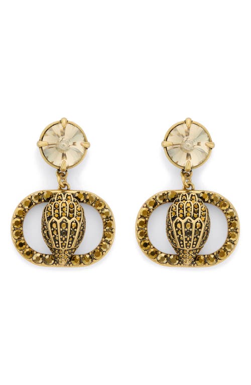 Kurt Geiger London Chelsea Eagle Crystal Drop Earrings In Gold
