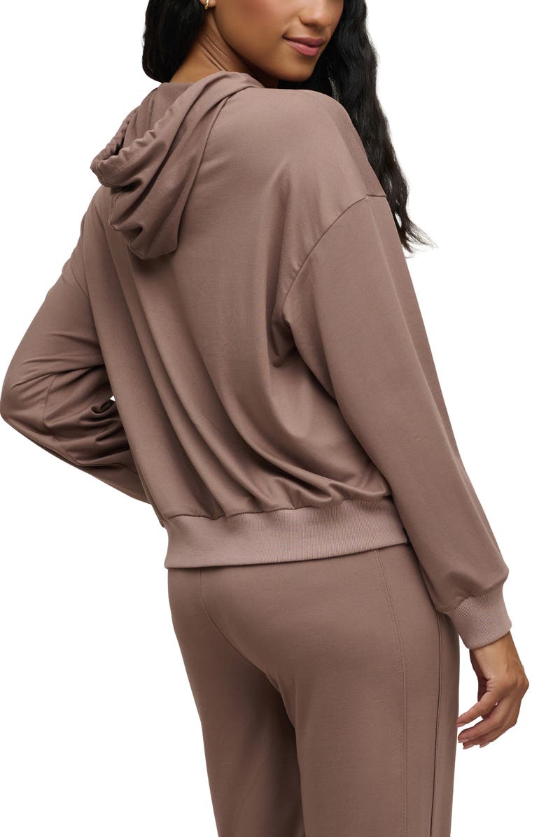 Barefoot Dreams<sup>®</sup> Butterchic Crop Hoodie, Alternate, color, Sable