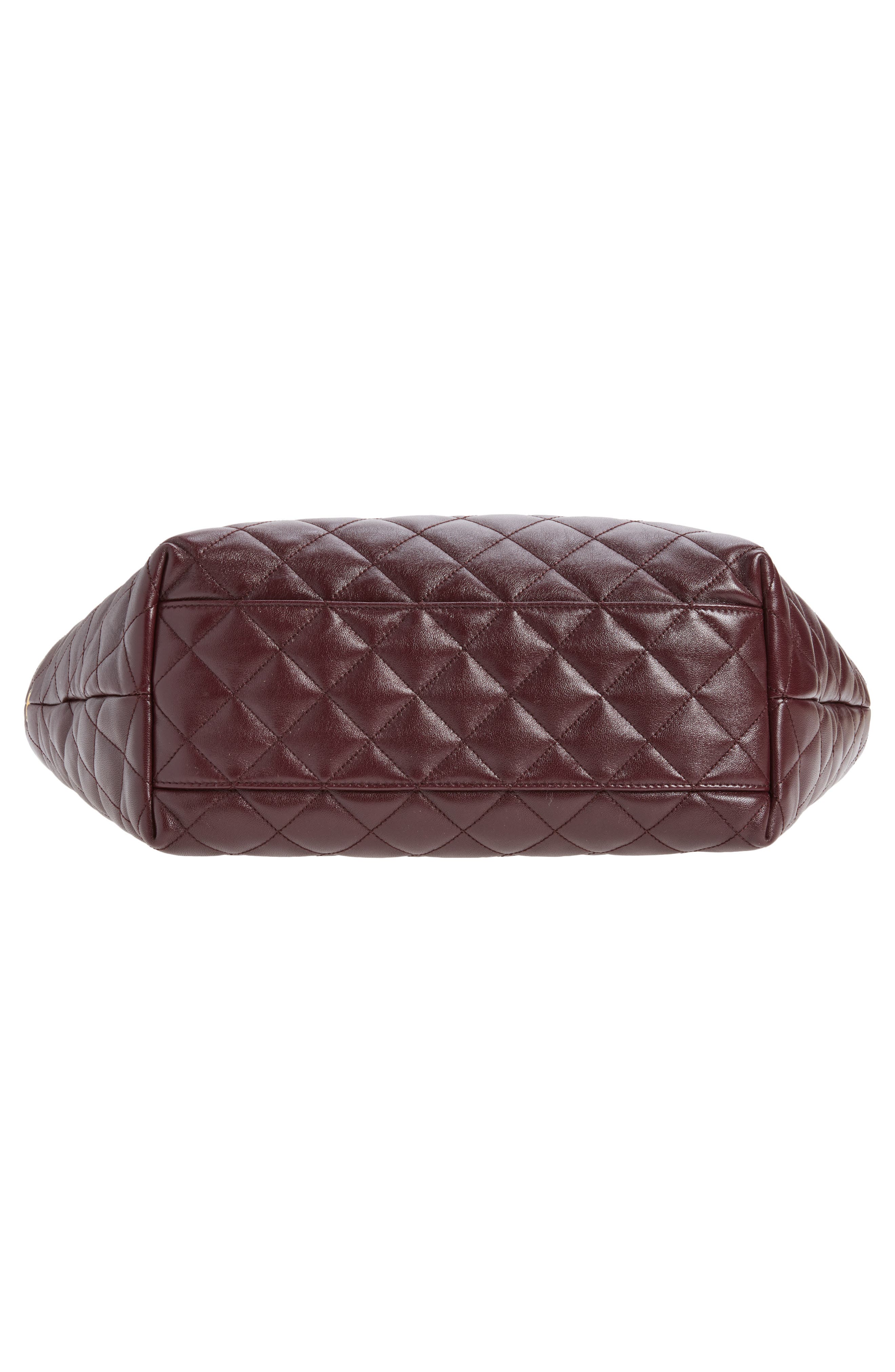 Saint Laurent Medium Icare Quilted Leather Shopper Tote, Alternate, color, Rouge Cabernet