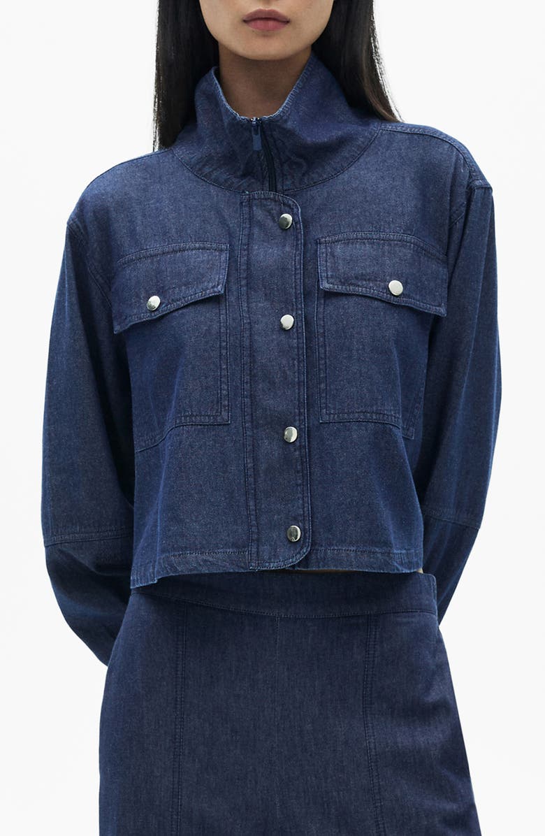 MANGO Flap Pocket Denim Jacket, Main, color, 