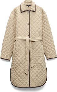 rag & bone Kelly Oversize Faux Leather Trim Quilted Jacket