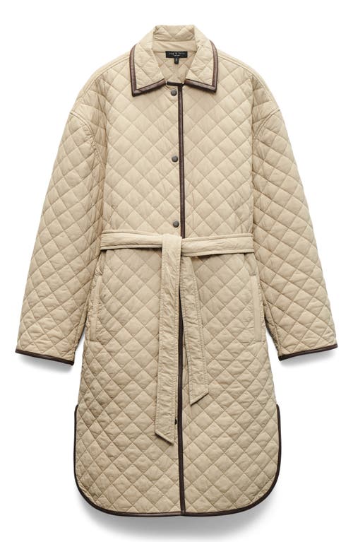 Rag & Bone Kelly Oversize Faux Leather Trim Quilted Jacket In Neutral