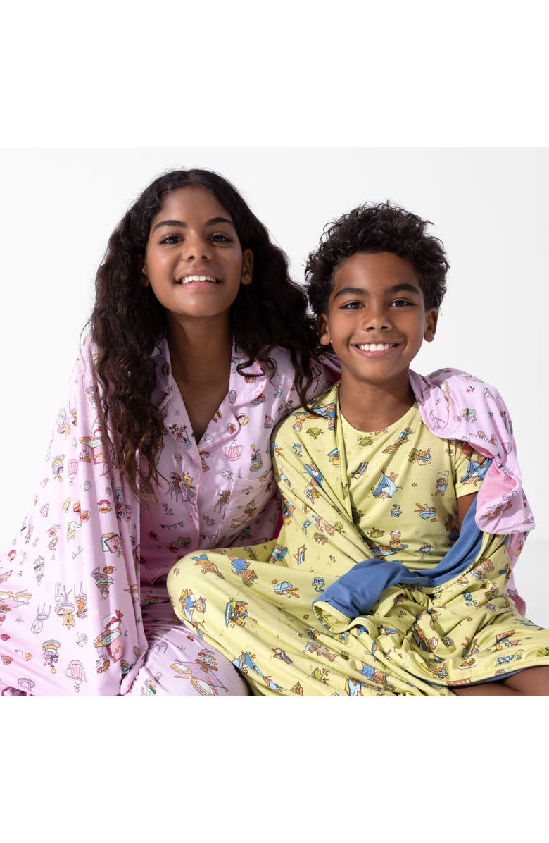 Bellabu Bear Teddy Bear Picnic Kids 2-Piece Short Sleeve & Shorts Pajama Set, Alternate, color, Teddy Bear Picnic