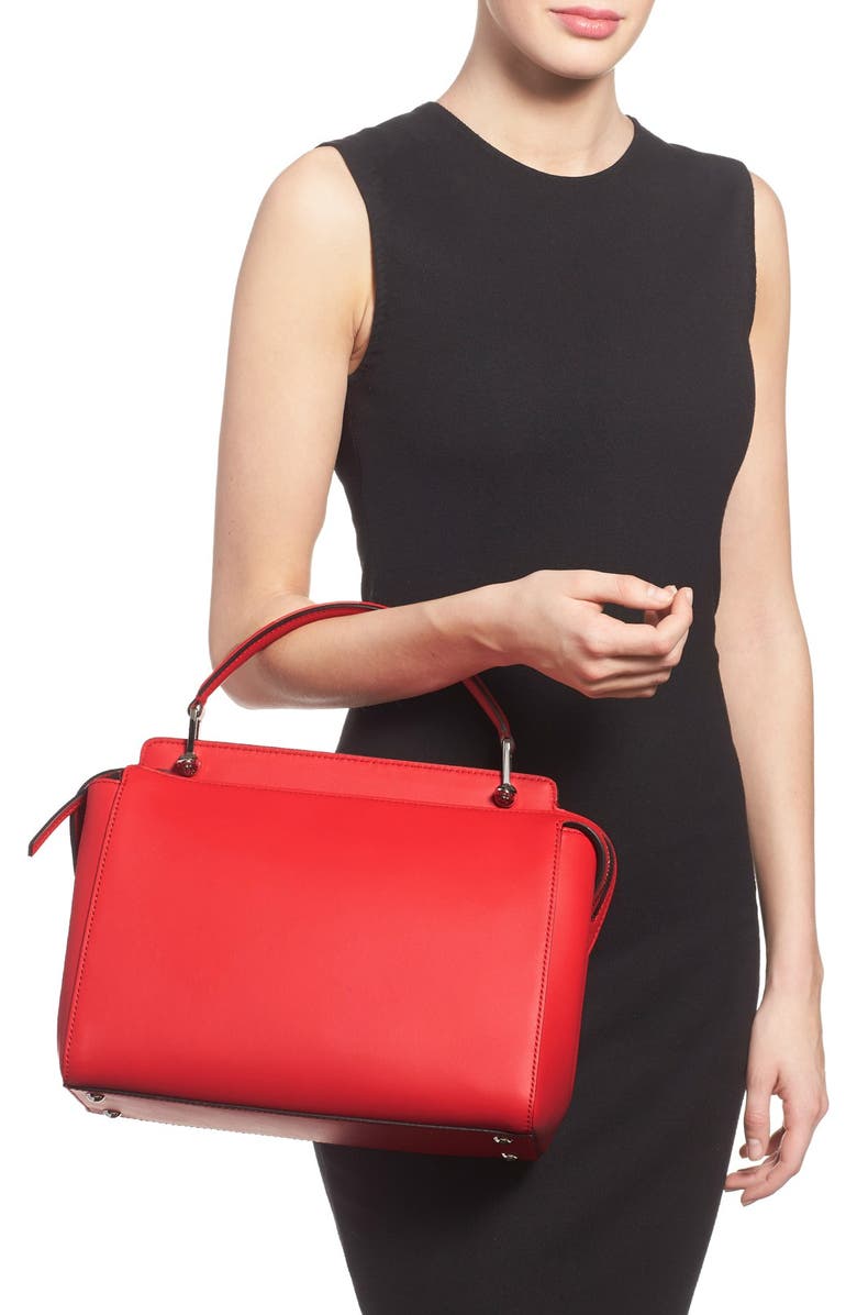 Fendi 'DOTCOM' Leather Satchel, Alternate, color,