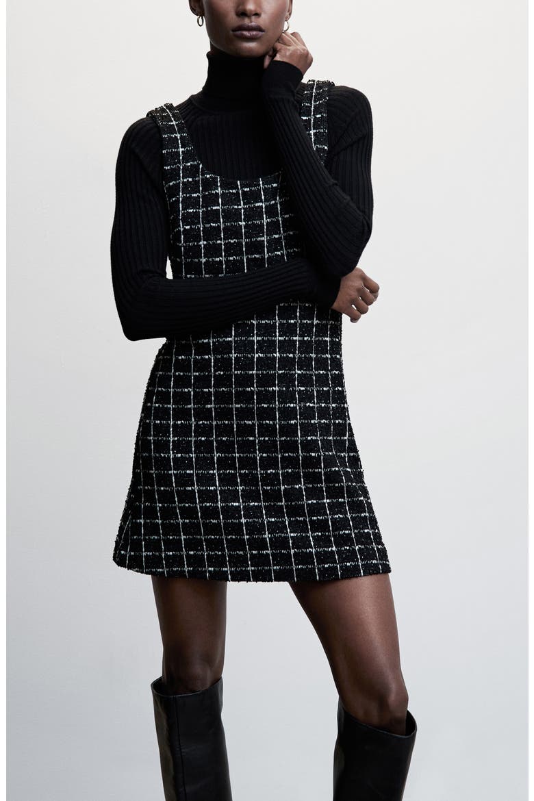 Tweed Minidress, Alternate, color, BLACK