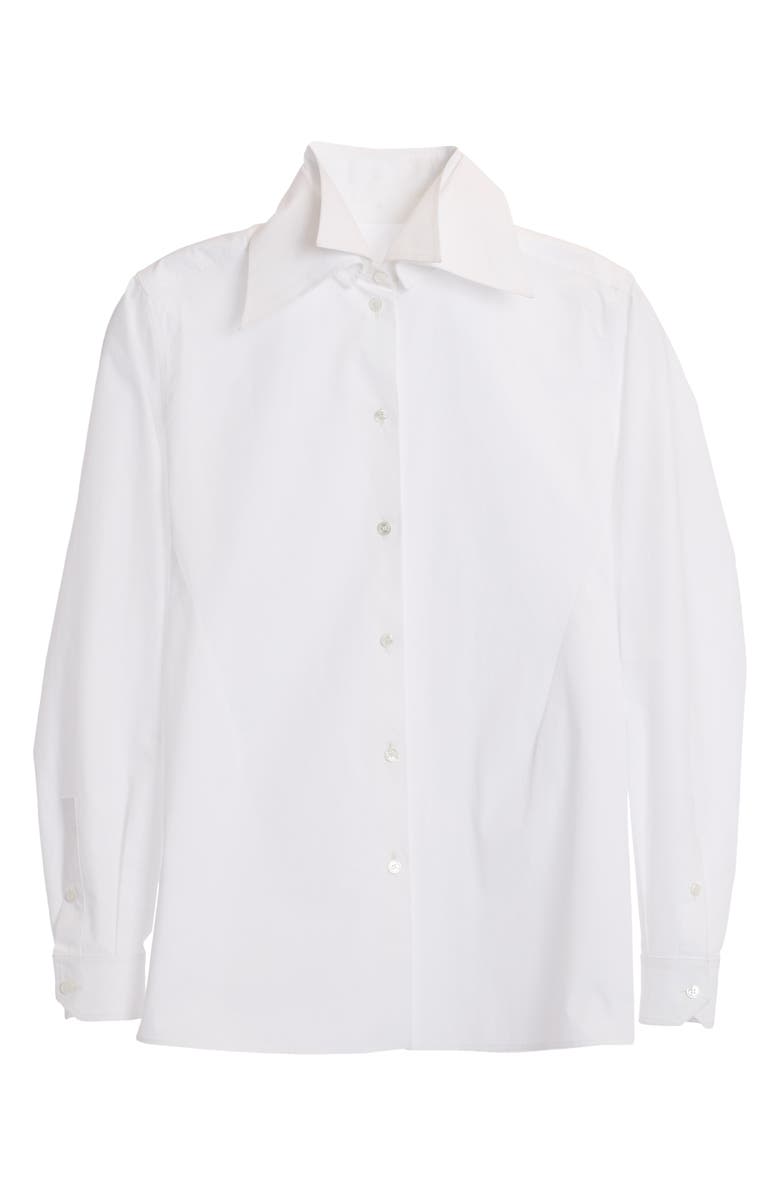 Valentino Double Collar Cotton Poplin Button-Up Shirt, Alternate, color,