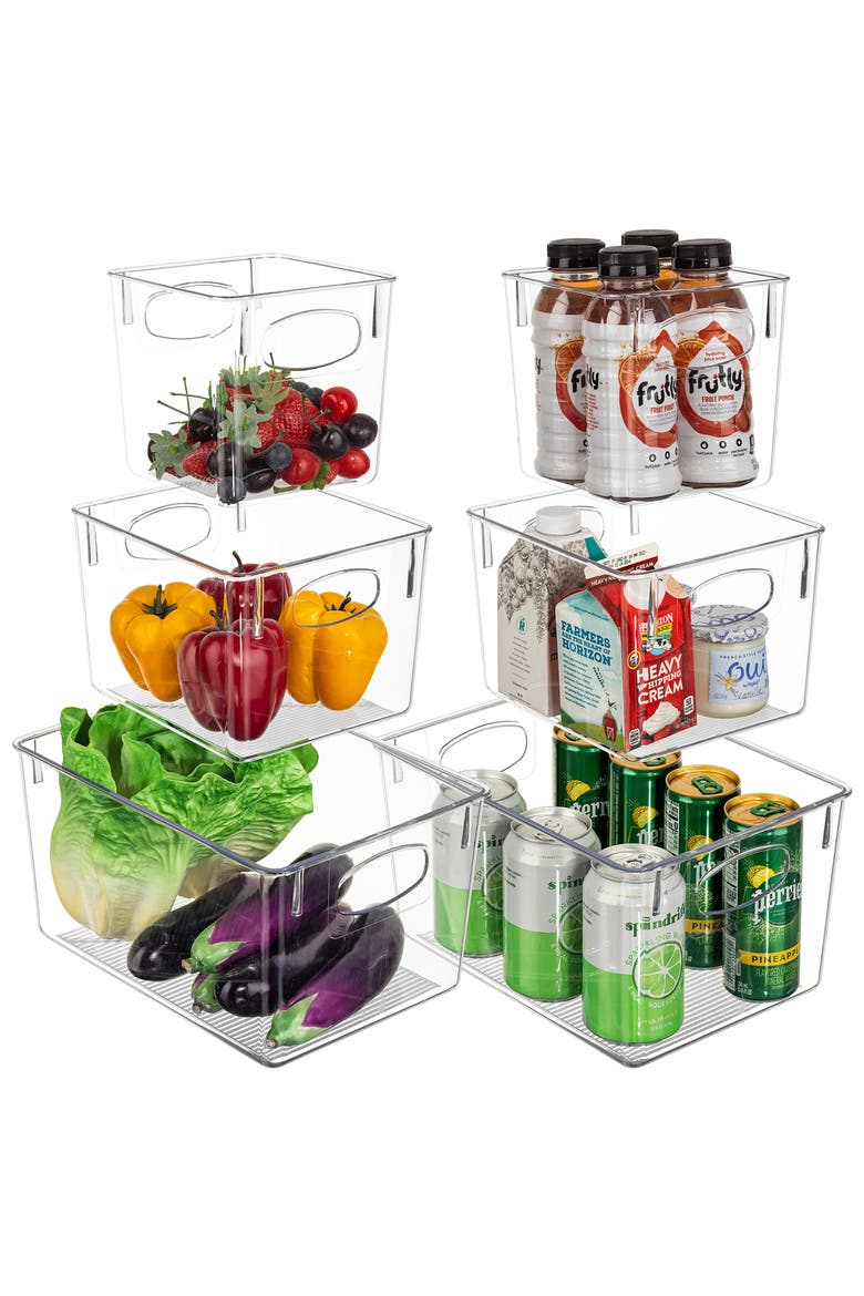 Clear 6-Piece Kitchen Bin Set, Alternate, color, CLEAR