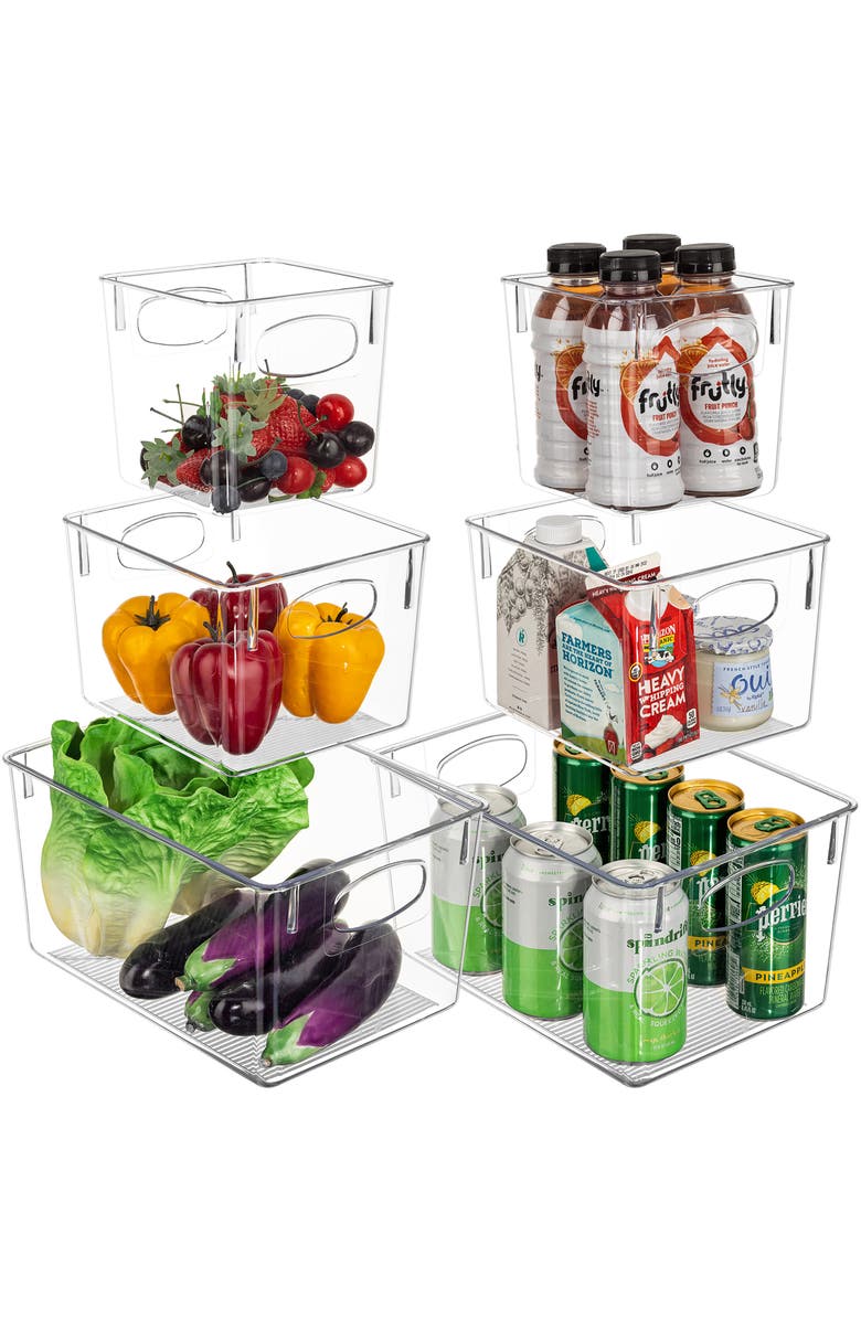 SORBUS Clear 6-Piece Kitchen Bin Set, Alternate, color, Clear