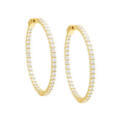 Moissanite Large Tennis Inside Out Hoop Earring