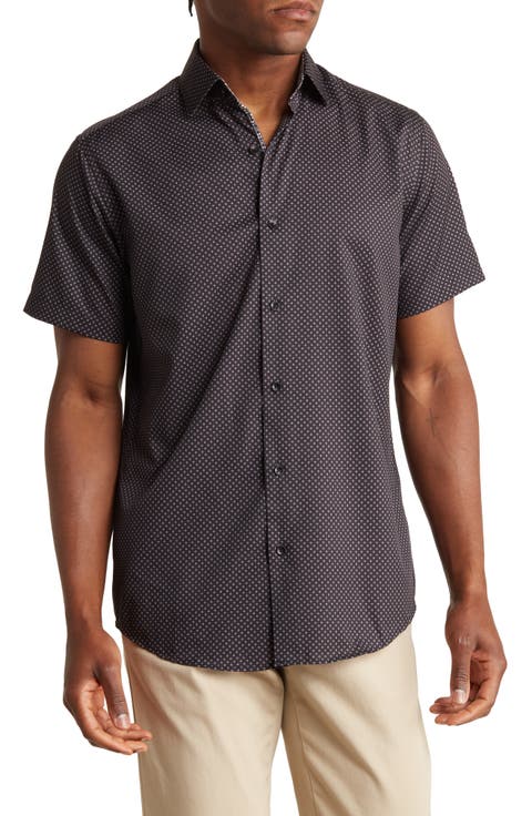 Slim Fit Performance Short Sleeve Button-Up Shirt