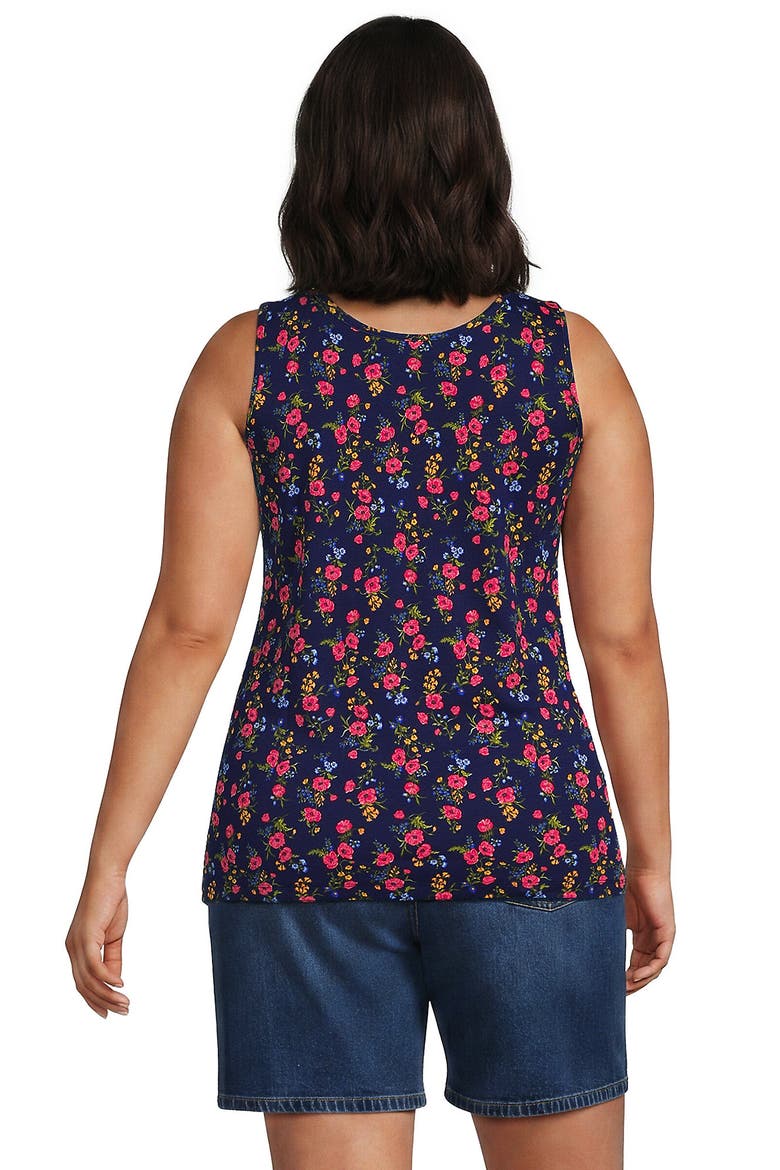 Cotton Tank Top, Alternate, color, Deep Sea Mini Poppy Floral