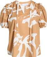 SUGARLIPS Hazel Abstract Noche Tie Neck Top