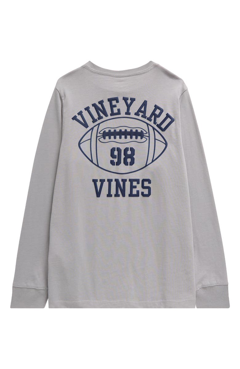 vineyard vines Kids' Football Whale Long Sleeve Pocket Graphic T-Shirt, Alternate, color, 