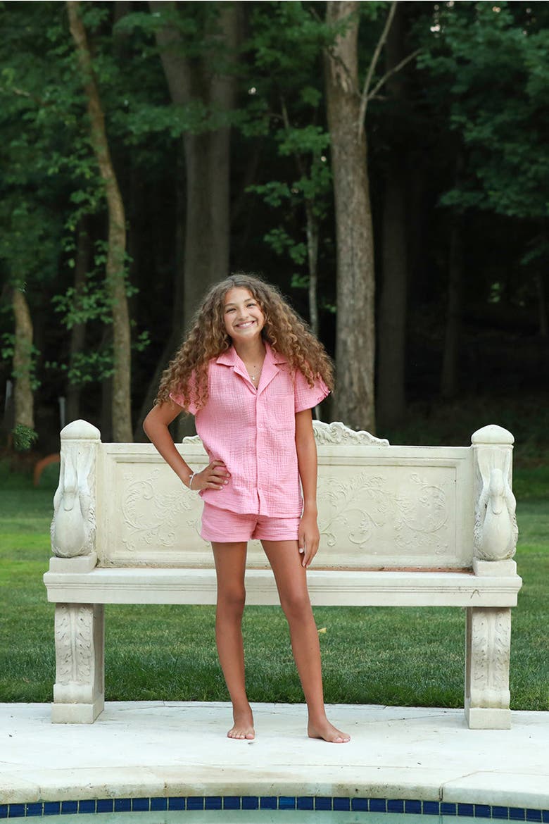 Organic Cotton Waffle Short, Alternate, color, Mauve Glow