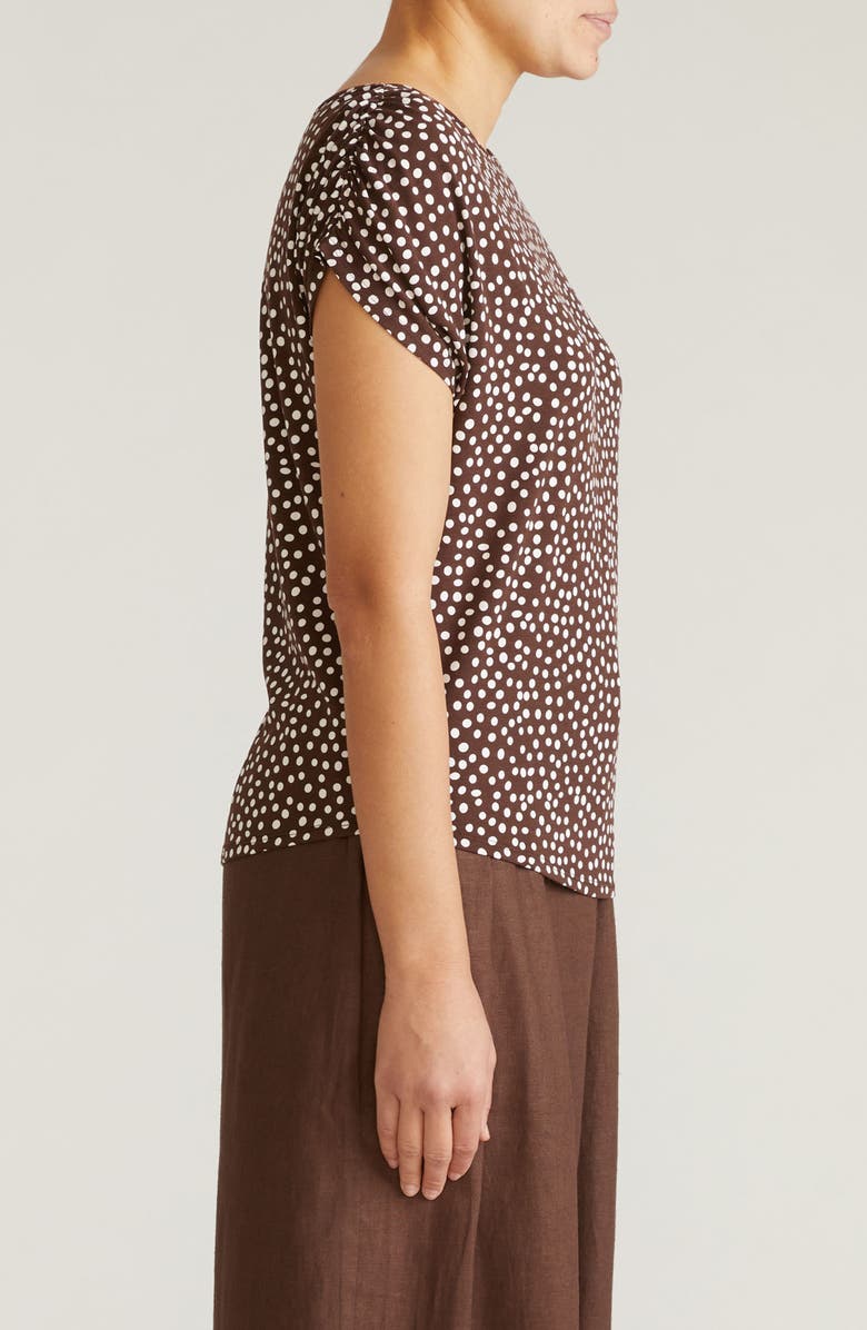 Universal Standard Helena Divine Jersey Top, Alternate, color, Brown/ White Dot