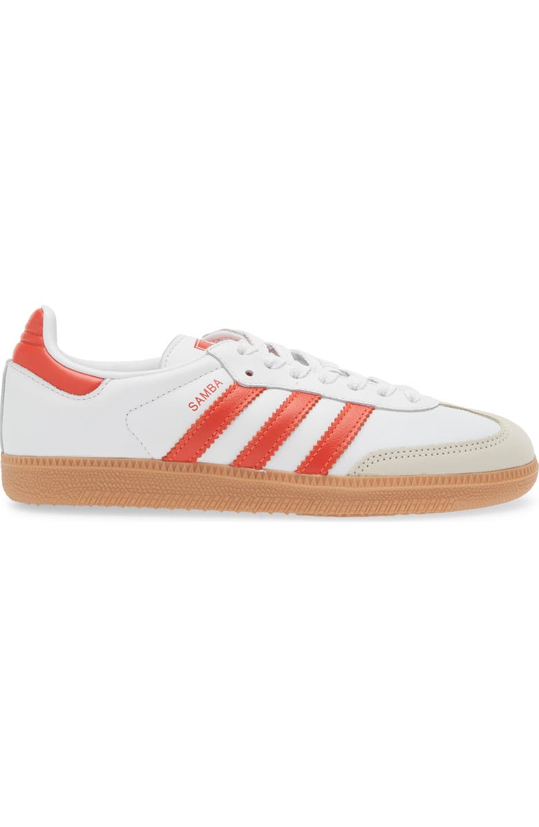 adidas Gender Inclusive Samba OG Sneaker, Alternate, color, White/ Solar Red/ Off White