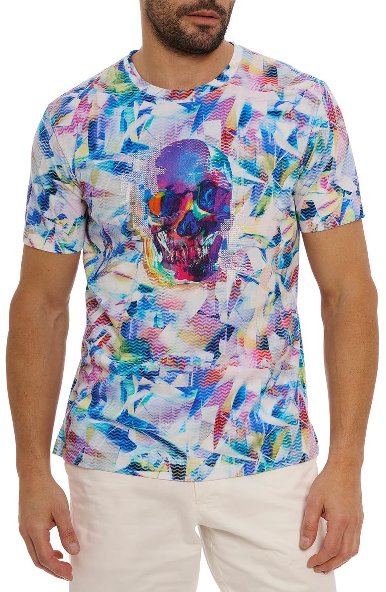 Robert Graham Kaleidoskull Cotton Graphic T-Shirt, Main, color, 