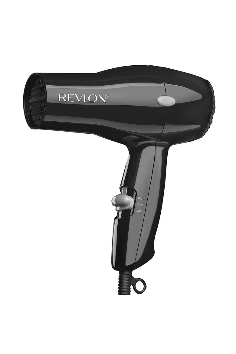 The Essential Compact Hair Dryer with 2 Heat Settings, Main, color, Black