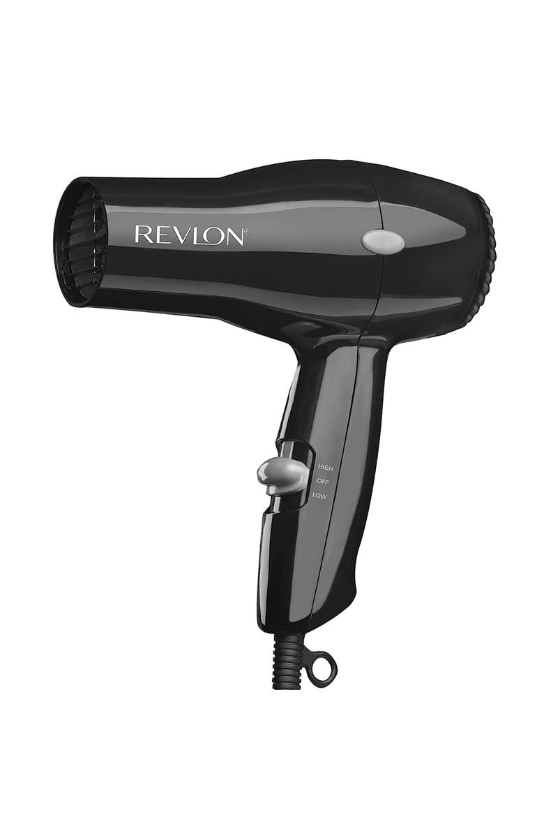REVLON The Essential Compact Hair Dryer with 2 Heat Settings, Main, color, Black