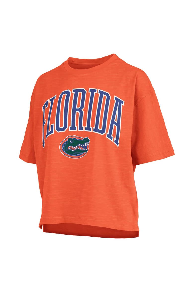 Women's Pressbox Orange Florida Gators Nelson Arch Over Logo Waist Length Oversized Slub T-Shirt, Alternate, color, Orange