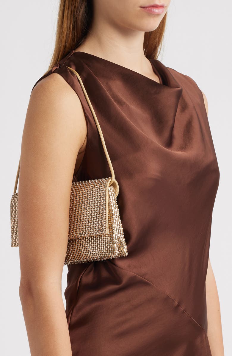 Loeffler Randall Charlee Crystal Embellished Mesh Clutch, Alternate, color,