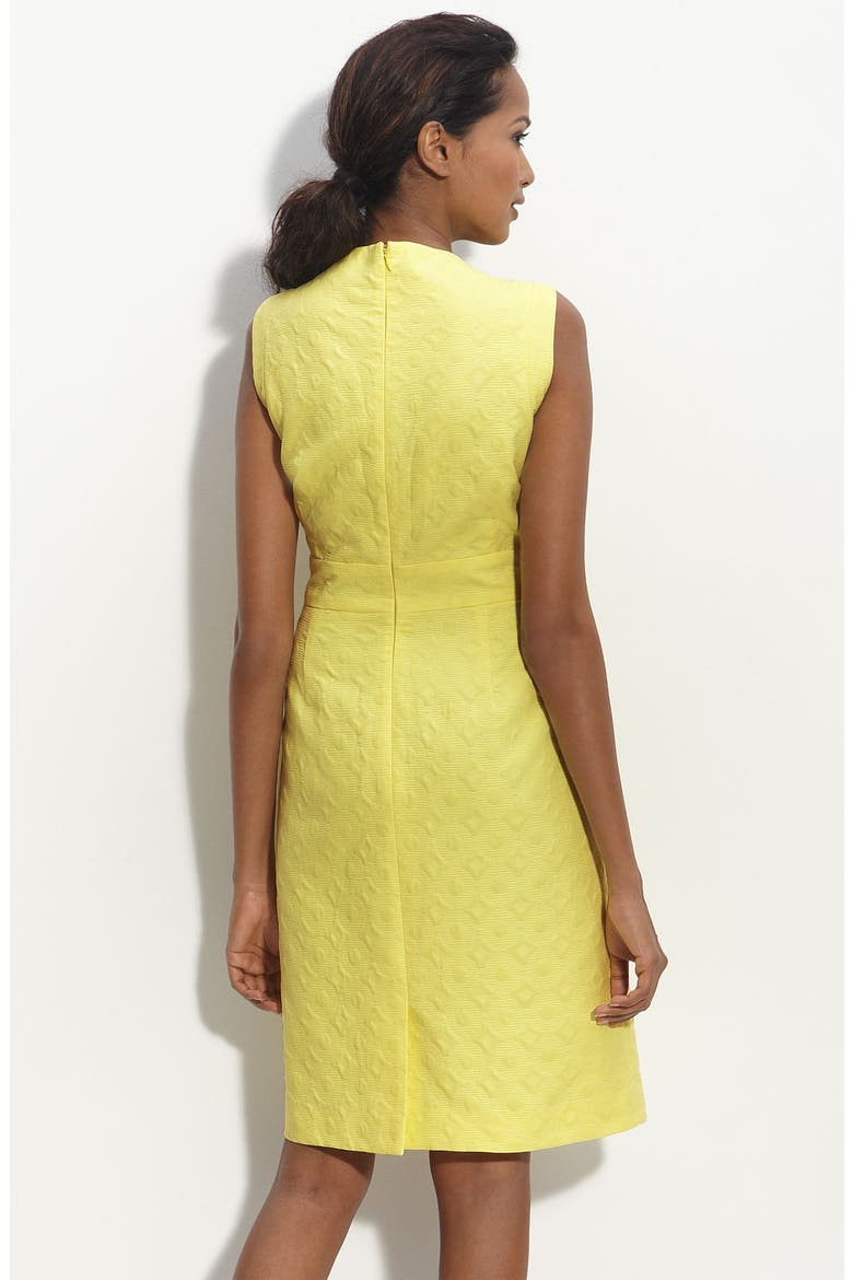 by Arthur S. Levine Ruffle Trim Jacquard Sheath Dress, Alternate, color, YELLOW
