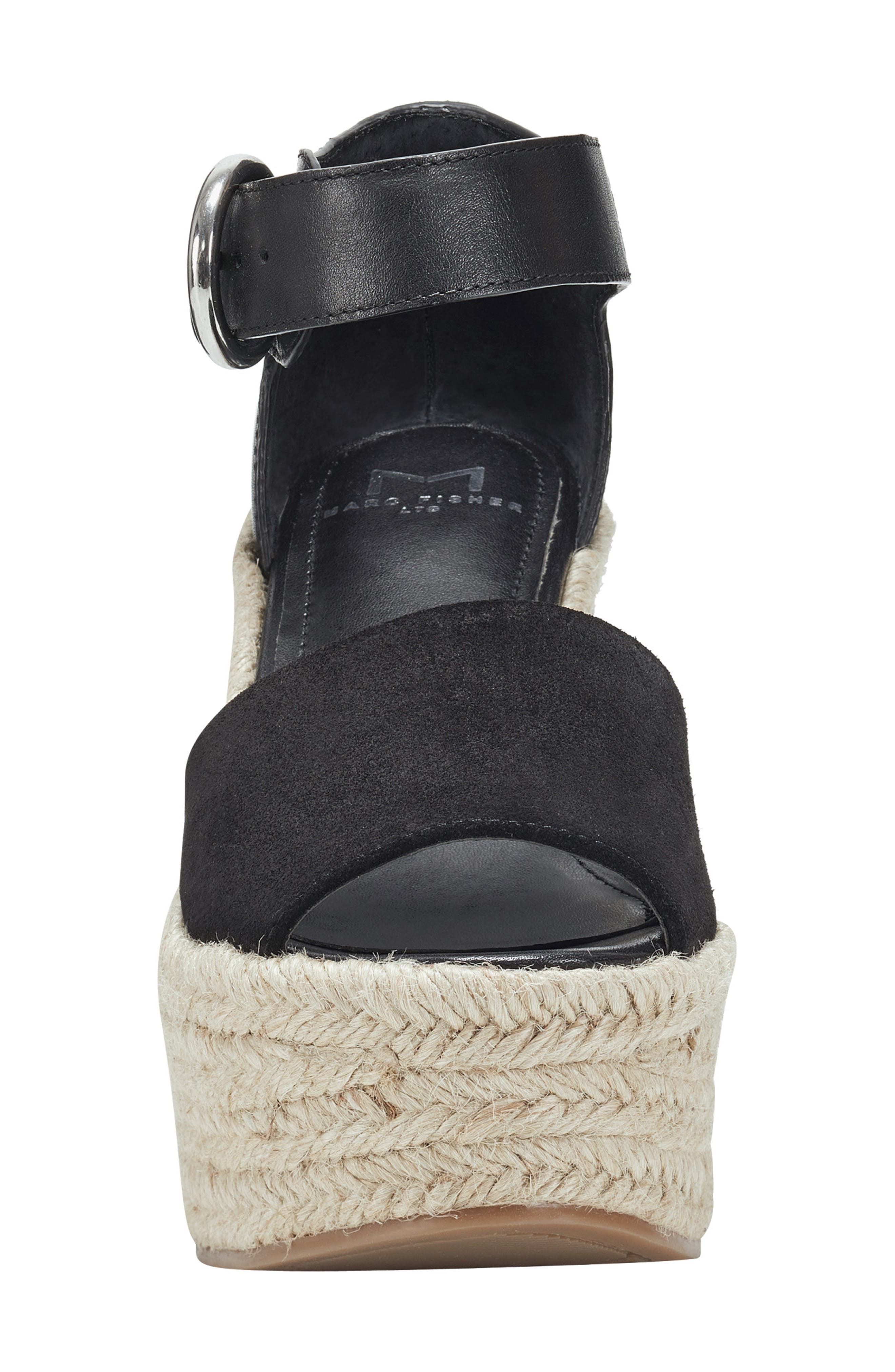 Marc Fisher LTD Alita Platform Wedge Espadrille Sandal, Alternate, color, Black 001
