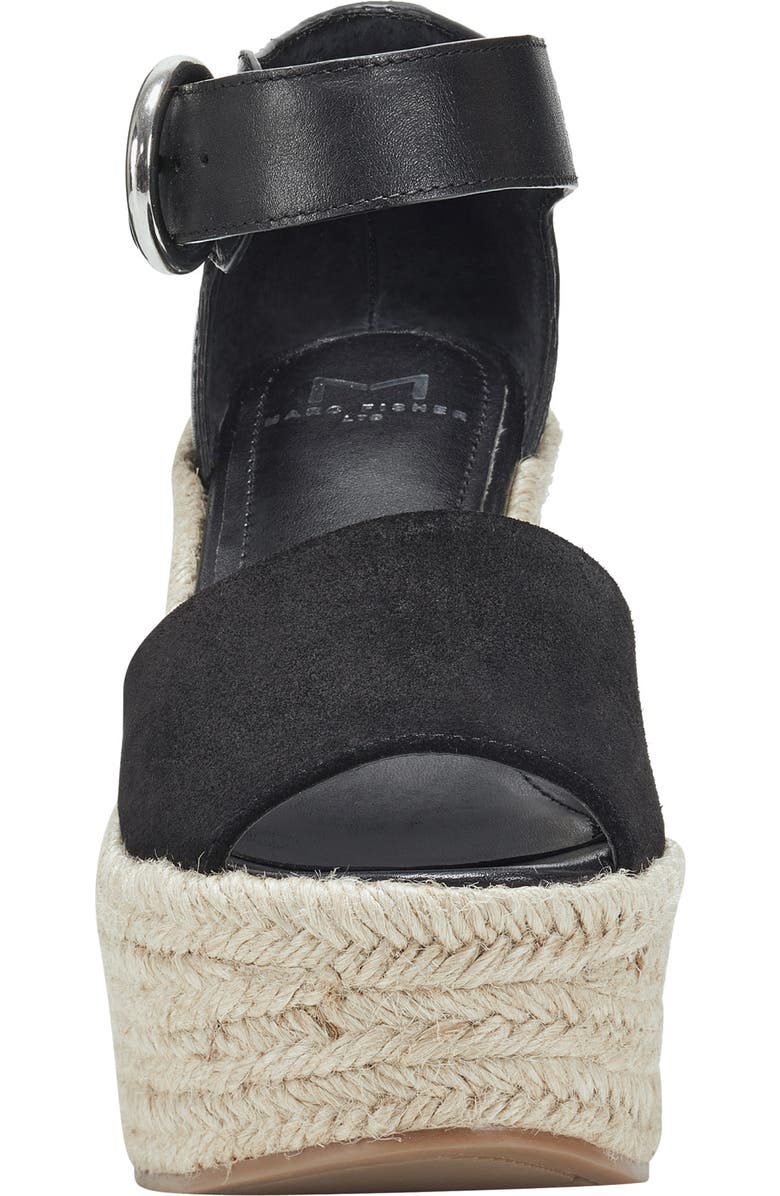 Marc Fisher LTD Alita Platform Wedge Espadrille Sandal, Alternate, color, Black 001