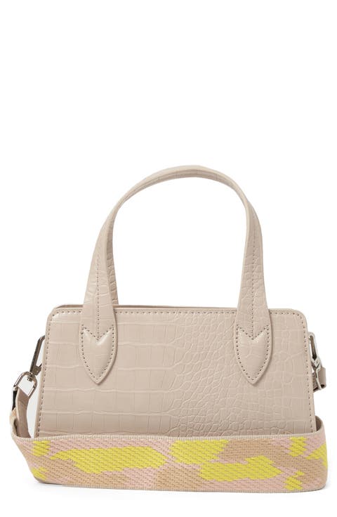 August Croc Embossed Vegan Leather Crossbody Bag