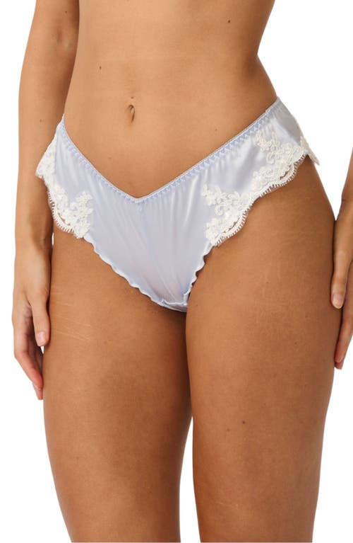 Kat The Label Cinderella Lace Trim Stretch Satin Briefs In Blue