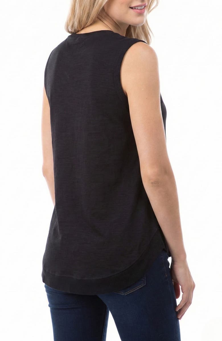 APNY Curve Hem Cotton Tank, Alternate, color, Black